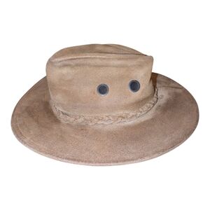 Henschel Hat Company Suede Flat Brimmed Outback Hat, Size Large